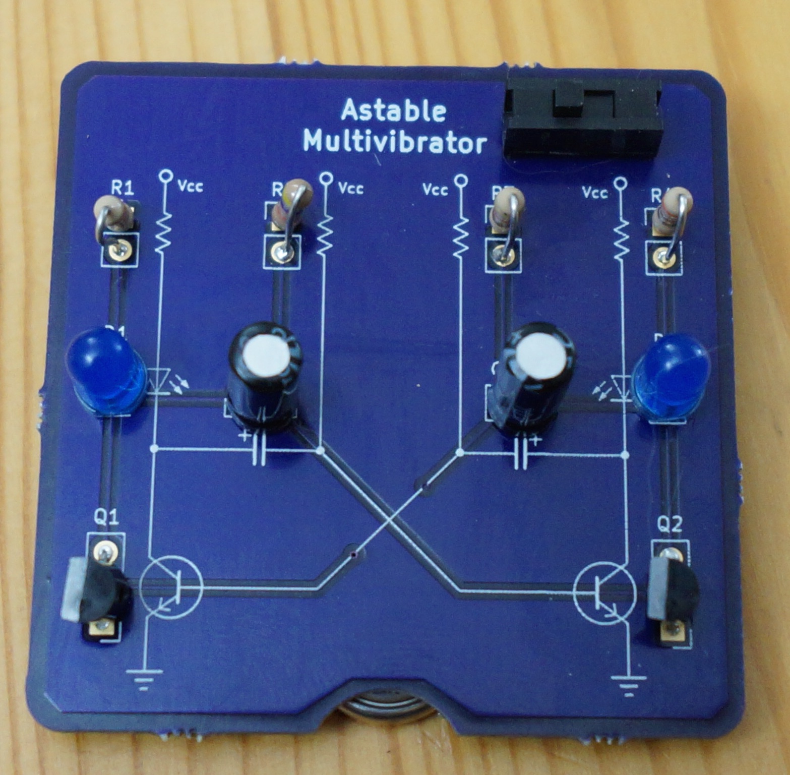 Assembled PCB with components