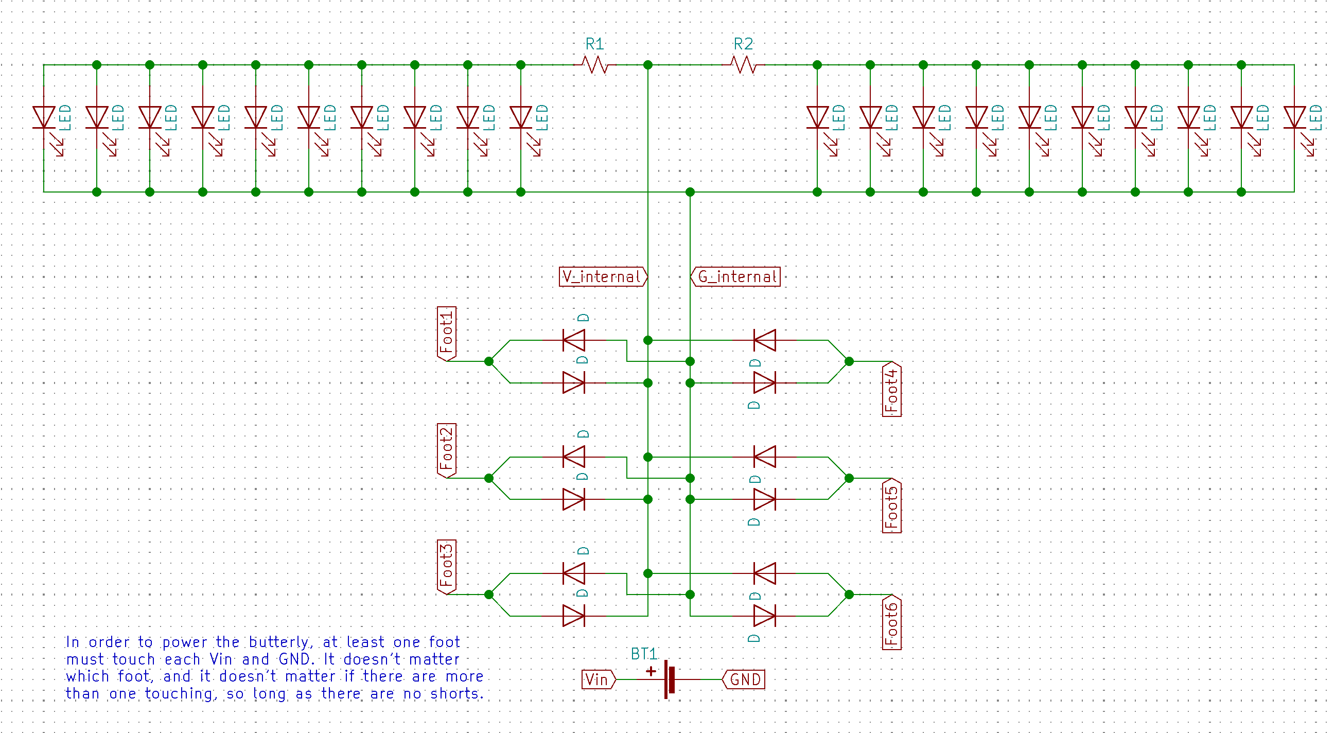 Schematic for the butterfly's circuit